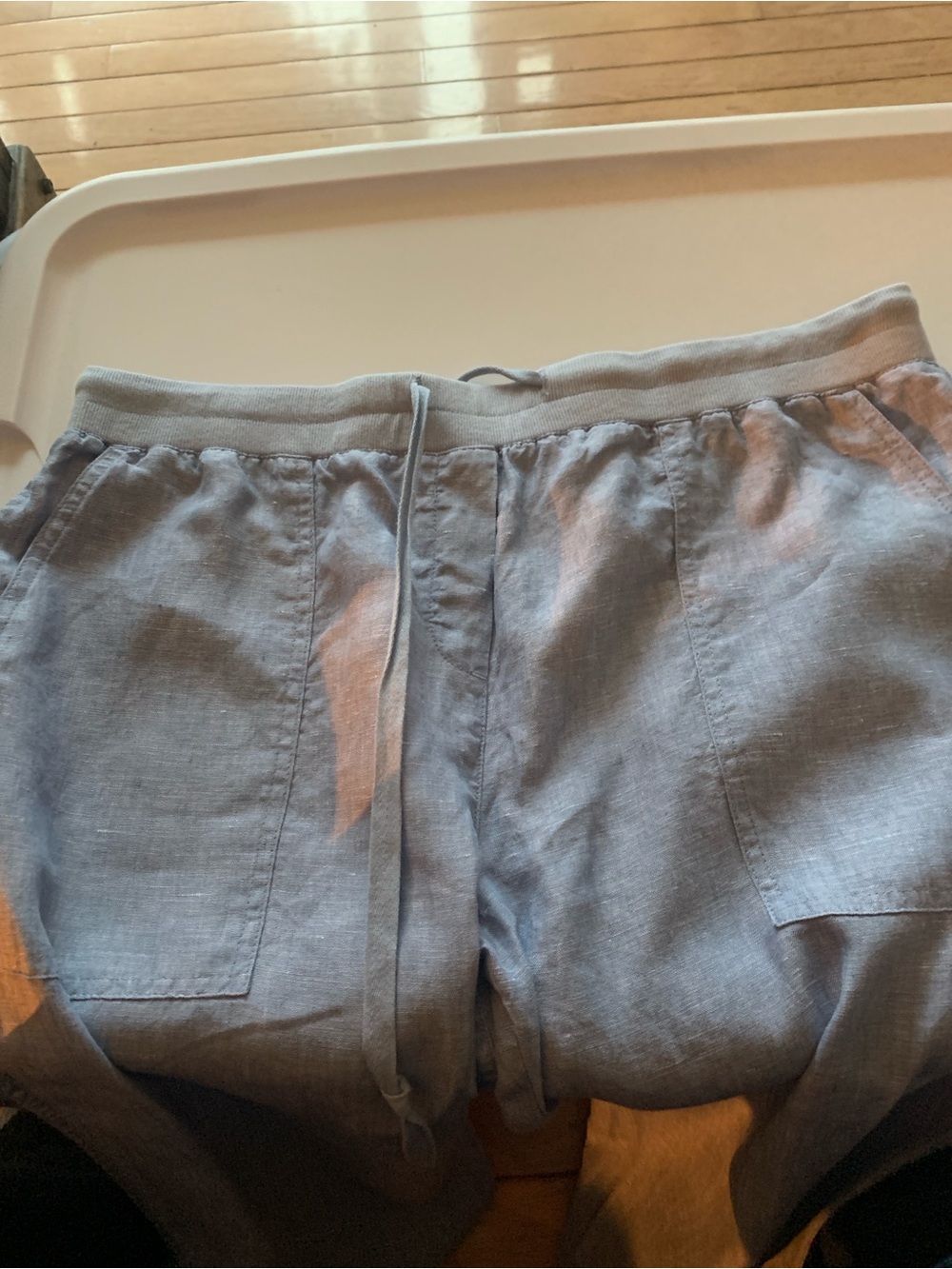 JONES NEW YORK 100% Linen light blue size 14